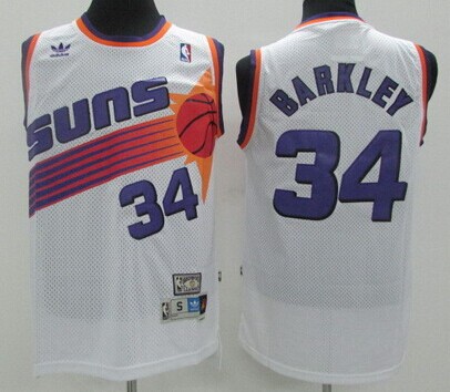 Phoenix Suns #34 Charles Barkley White Swingman Throwback Jersey