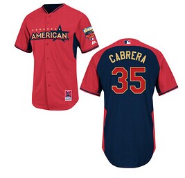 Detroit Tigers #35 Justin Verlander 2014 All-Star Red Jersey