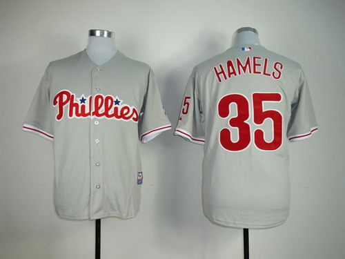 Philadelphia Phillies #35 Cole Hamels Gray Jersey