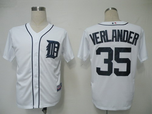 Detroit Tigers #35 Justin Verlander White Jersey