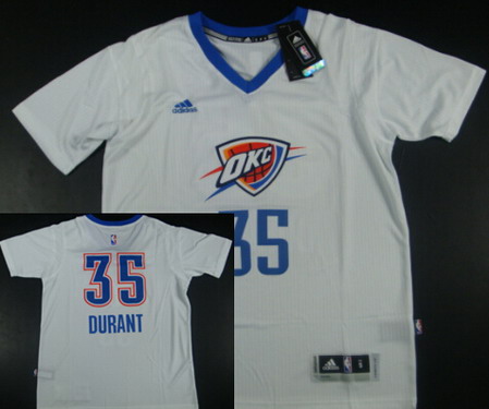 Oklahoma City Thunder #35 Kevin Durant Revolution 30 Swingman 2014 New White Short-Sleeved Jersey