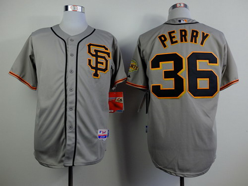 San Francisco Giants #36 Gaylord Perry Gray SF Edition Cool Base Jersey