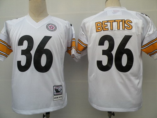 Pittsburgh Steelers #36 Jerome Bettis White Throwback Jersey