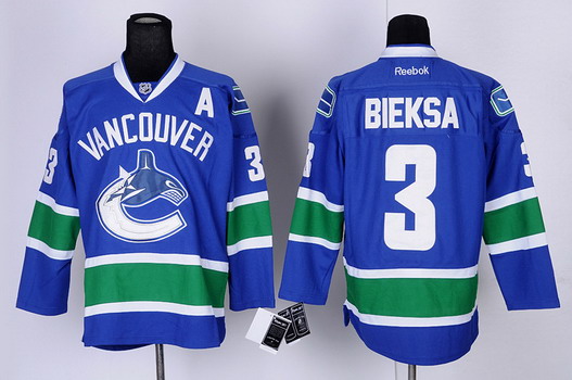 Vancouver Canucks #3 Kevin Bieksa Blue Jersey