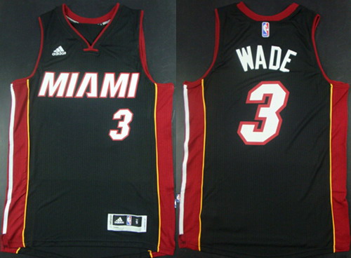 Miami Heat #3 Dwyane Wade Revolution 30 Swingman 2014 New Black Jersey