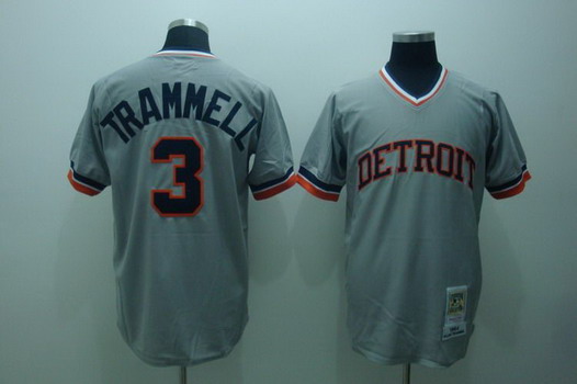Detroit Tigers #3 Allan Trammell 1984 Gray Throwback Jersey