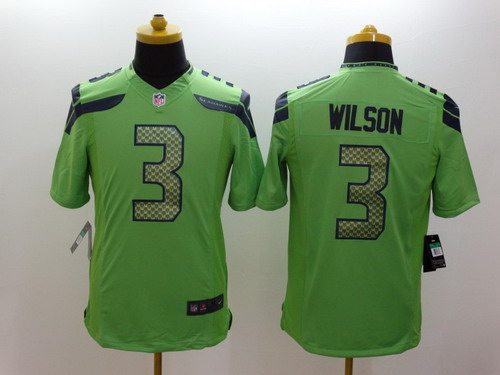 Nike Seattle Seahawks #3 Russell Wilson Green Limited Jersey