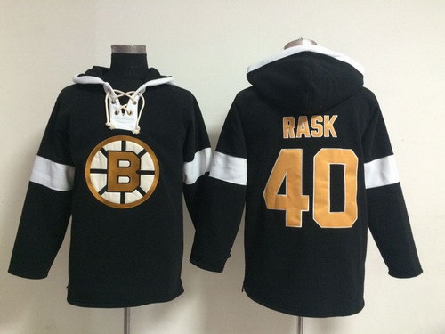 2014 Old Time Hockey Boston Bruins #40 Tuukka Rask Black Hoodie