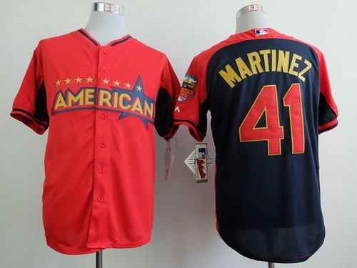 Detroit Tigers #41 Victor Martinez 2014 All-Star Red Jersey