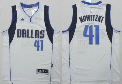 Dallas Mavericks #41 Dirk Nowitzki Revolution 30 Swingman 2014 New White Jersey