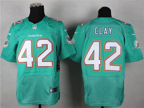 Nike Miami Dolphins #42 Charles Clay 2013 Green Elite Jersey