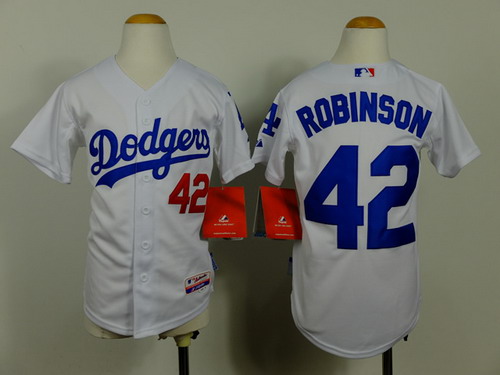 Los Angeles Dodgers #42 Jackie Robinson White Kids Jersey