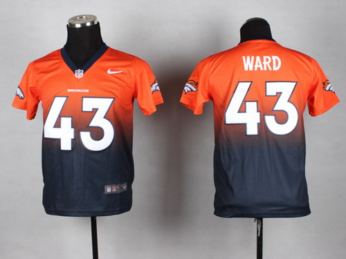 Nike Denver Broncos #43 T.J. Ward Orange/Navy Fadeaway Kids Jersey