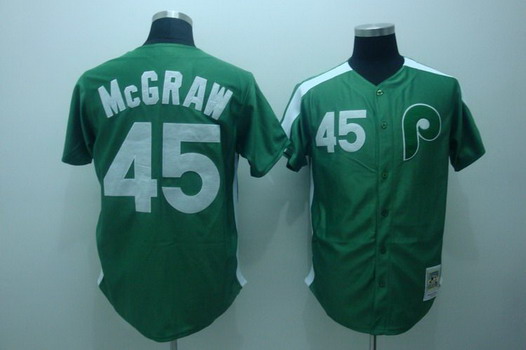 Philadelphia Phillies #45 Tug McGraw 1981 St. Patrick's Day Green Throwback jersey