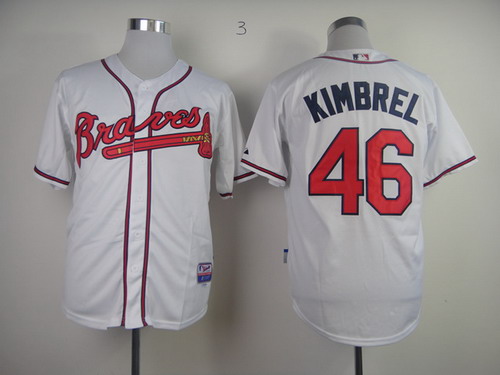 Atlanta Braves #46 Craig Kimbrel White Jersey