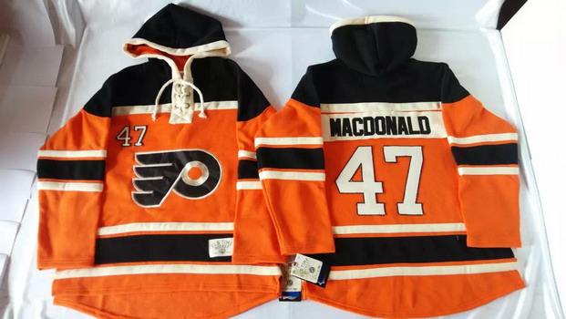 Old Time Hockey Philadelphia Flyers #47 Andrew MacDonald 2012 Winter Classic Orange Hoodie