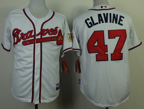 Atlanta Braves #47 Tom Glavine White Cool Base Jersey