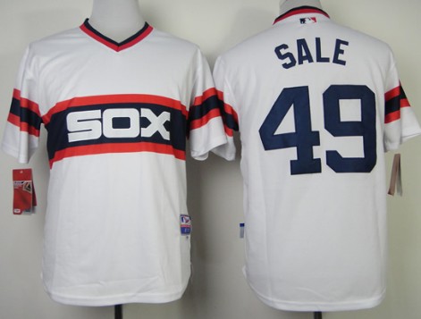 Chicago White Sox #49 Chris Sale 1983 White Pullover Jersey
