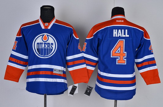 Edmonton Oilers #4 Taylor Hall Royal Blue Kids Jersey