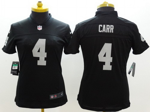 Nike Oakland Raiders #4 Derek Carr Black Limited Womens Jersey