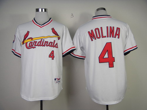 St. Louis Cardinals #4 Yadier Molina 1982 White Pullover Jersey