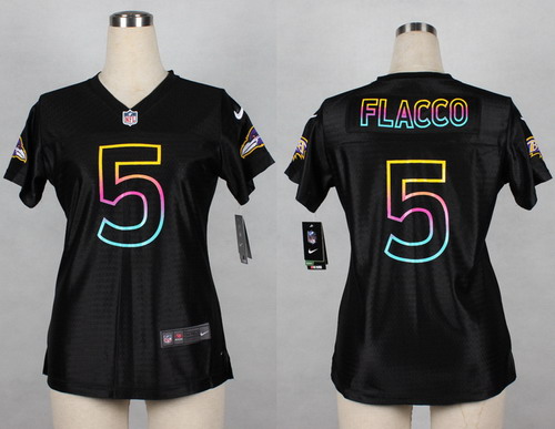 Nike Baltimore Ravens #5 Joe Flacco Pro Line Black Fashion Womens Jersey