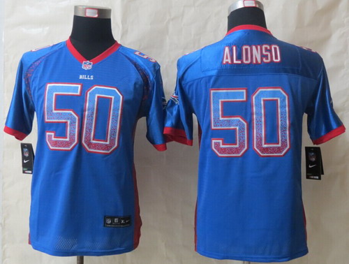 Nike Buffalo Bills #50 Kiko Alonso Drift Fashion Blue Kids Jersey