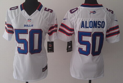 Nike Buffalo Bills #50 Kiko Alonso White Game Womens Jersey