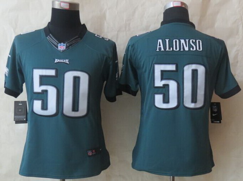 Nike Philadelphia Eagles #50 Kiko Alonso 2014 Dark Green Limited Womens Jersey
