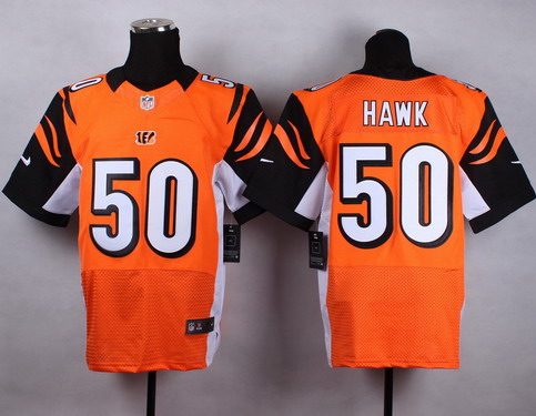 Nike Cincinnati Bengals #50 A.J. Hawk Orange Elite Jersey