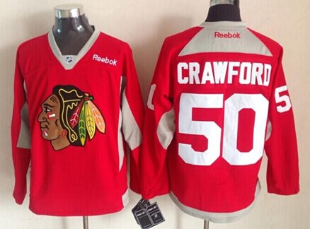 Chicago Blackhawks #50 Corey Crawford 2014 Training Red Jersey