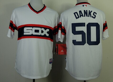 Chicago White Sox #50 John Danks 1983 White Pullover Jersey