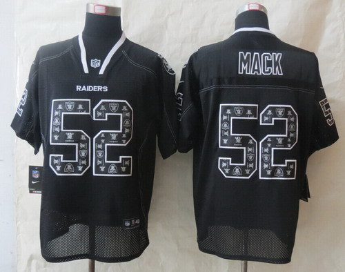 Nike Oakland Raiders #52 Khalil Mack Lights Out Black Ornamented Elite Jersey