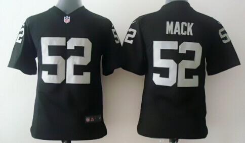 Nike Oakland Raiders #52 Khalil Mack Black Game Kids Jersey