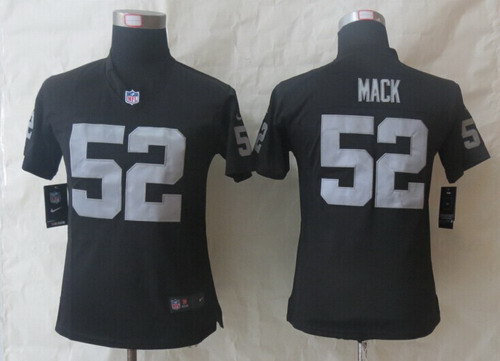 Nike Oakland Raiders #52 Khalil Mack Black Limited Womens Jersey