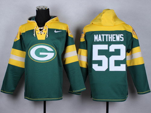 Nike Green Bay Packers #52 Clay Matthews 2014 Green Hoodie
