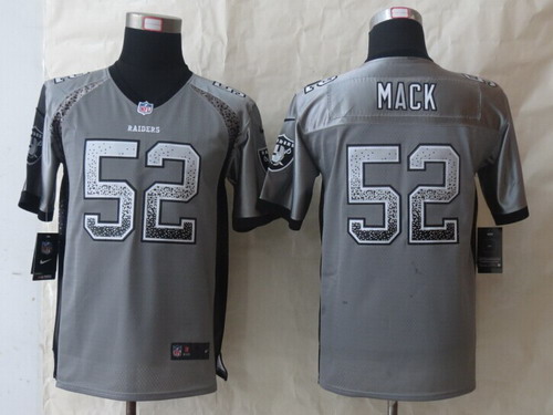 Nike Oakland Raiders #52 Khalil Mack Drift Fashion Gray Kids Jersey