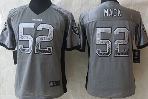 Nike Oakland Raiders #52 Khalil Mack Drift Fashion Gray Womens Jersey