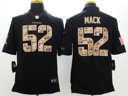 Nike Oakland Raiders #52 Khalil Mack Salute to Service Black Limited Jersey