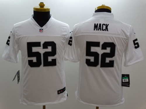 Nike Oakland Raiders #52 Khalil Mack White Limited Kids Jersey