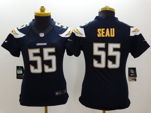 Nike San Diego Chargers #55 Junior Seau 2013 Navy Blue Limited Womens Jersey