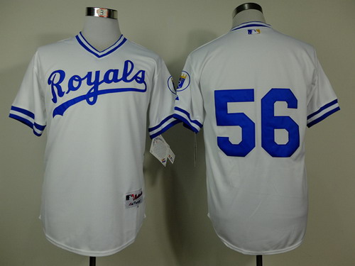 Kansas City Royals #56 Greg Holland 1974 White Jersey