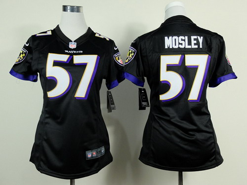 Nike Baltimore Ravens #57 C.J. Mosley 2013 Black Game Womens Jersey