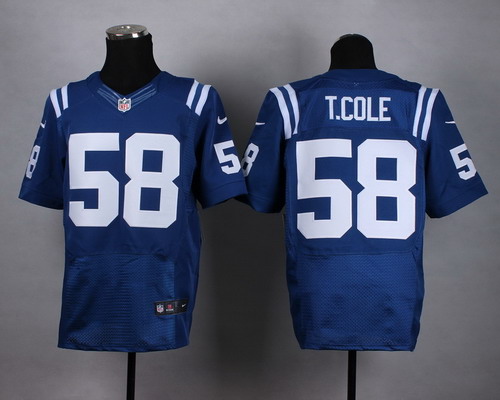 Nike Indianapolis Colts #58 Trent Cole Blue Elite Jersey