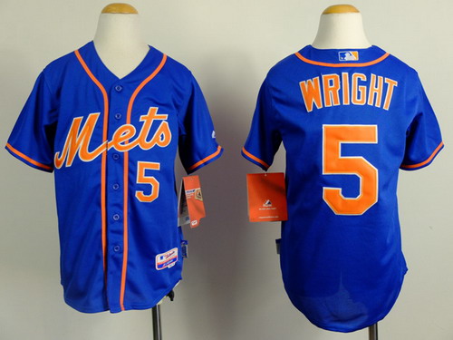 New York Mets #5 David Wright Blue Kids Jersey