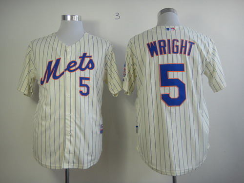 New York Mets #5 David Wright Cream Jersey