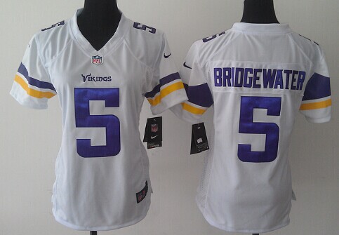 Nike Minnesota Vikings #5 Teddy Bridgewater 2013 White Limited Womens Jersey