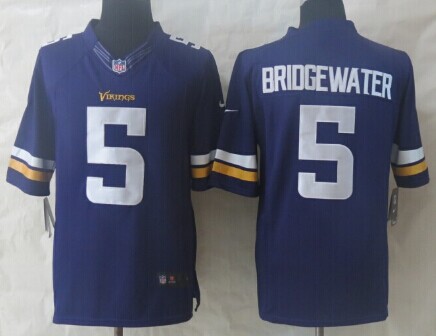 Nike Minnesota Vikings #5 Teddy Bridgewater 2013 Purple Limited Jersey