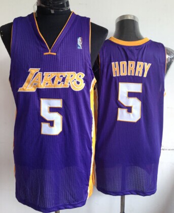 Los Angeles Lakers #5 Robert Horry Purple Swingman Throwback Jersey