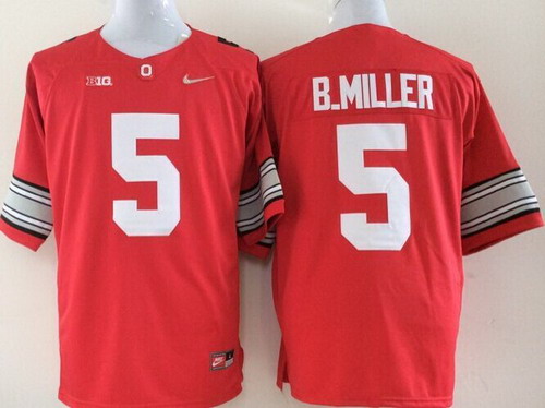 Ohio State Buckeyes #5 Baxton Miller 2015 Playoff Rose Bowl Special Event Diamond Quest Red Jersey